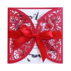 Elegant Invitation Card Square Wedding Card Holiday Greeting Card Laser Cut 